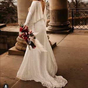 ASOS bridal kimono sequin wedding dress size 4